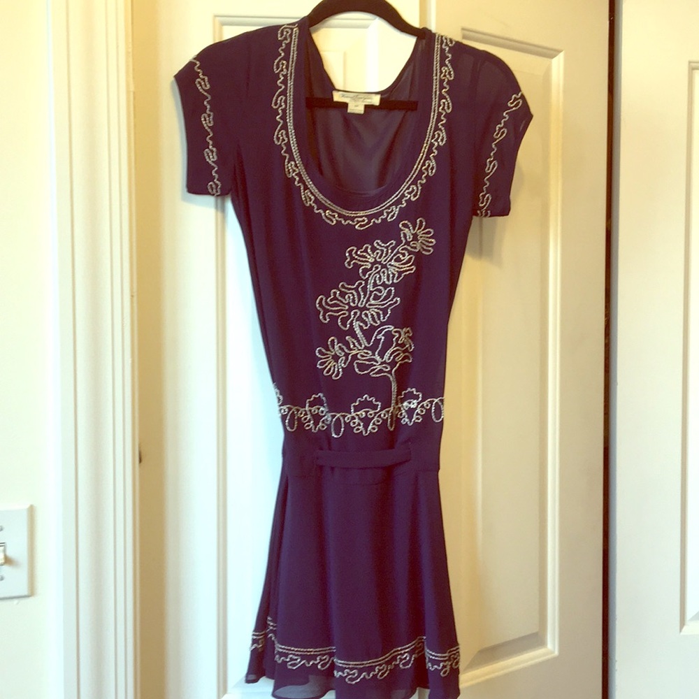 Forever 21 Boutique navy Spanish drop waist dress